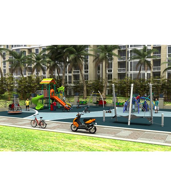 Jardín de juegos de plástico de combinación tobogán equipo de parque de atracciones juguetes al aire libre niños