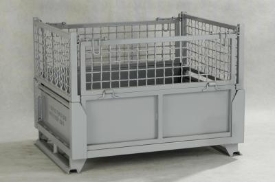 IBC Metal Cage Warehouse Metal Storage Bins With Gray Painted Foldable Metal Cage