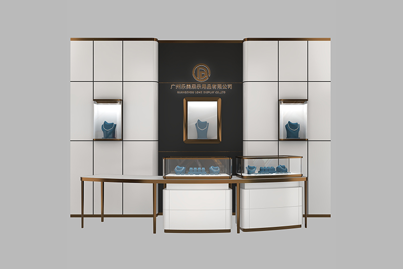 Grid Wall Jewellery Showcase Symmetrical Backlit Niche  Show Case On Wall