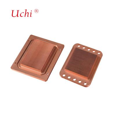 Full Copper Square High Density Copper Cold Plate Fanless CNC Skived Heat Sink