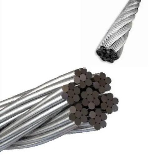 8 mm 6*19 núcleo de acero Galvanizante Cuerdas de acero trenzadas de tres hebras Cuerdas de acero marinas