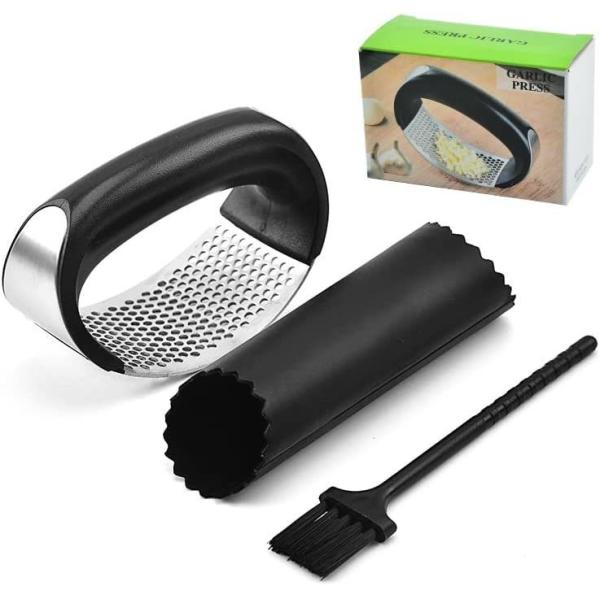 Custom Logo Fruit Vegetable Tools Stainless Steel Garlic Press Chopper Kitchen Gadget Tool