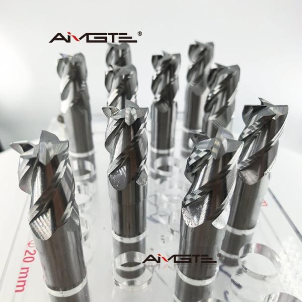 4 Flutes Carbide End Mill Bit For Aluminium , Customized Finishing CNC Milling Cutter