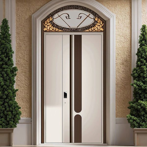 Commercial Modern Security Entry Doors Cold Rolled Steel Doors Customized