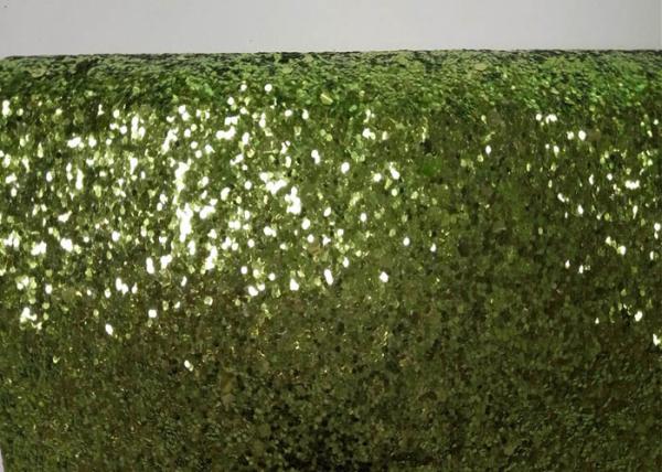 Light Green Frosted Chunky Glitter Fabric 0.55mm Thickness For Shoes And Wallpaper