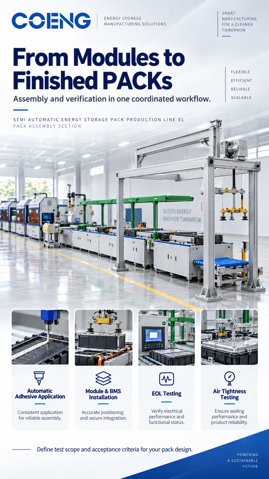 COENG Semi-Automatic Energy Storage Battery PACK Production Line