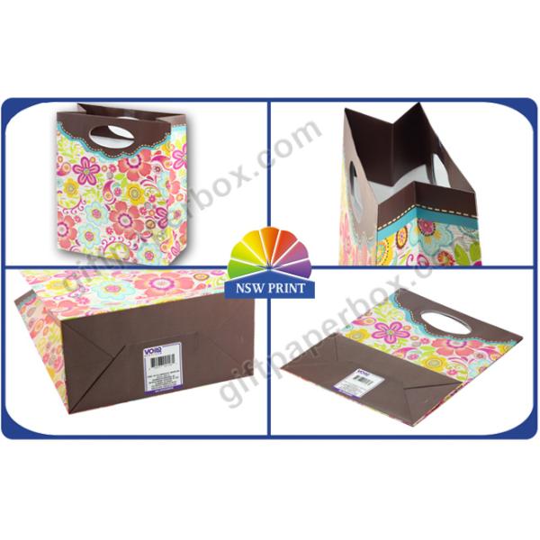 Cute Personalized Small Wrapping Paper Gift Bag with Die Cut Handle for Gift Packaging