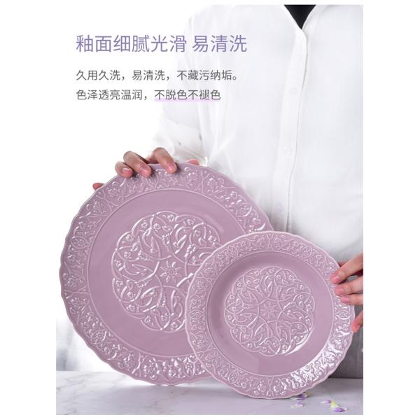 Ins Style Placas de cucharas de plato de porcelana Conjunto de vajilla de cerámica blanca para 10 usuarios