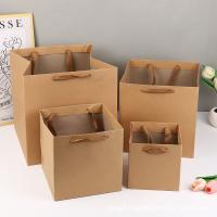 Square Packaging Large Flower Bouquet Bag Thickened Kraft Paper Handbag