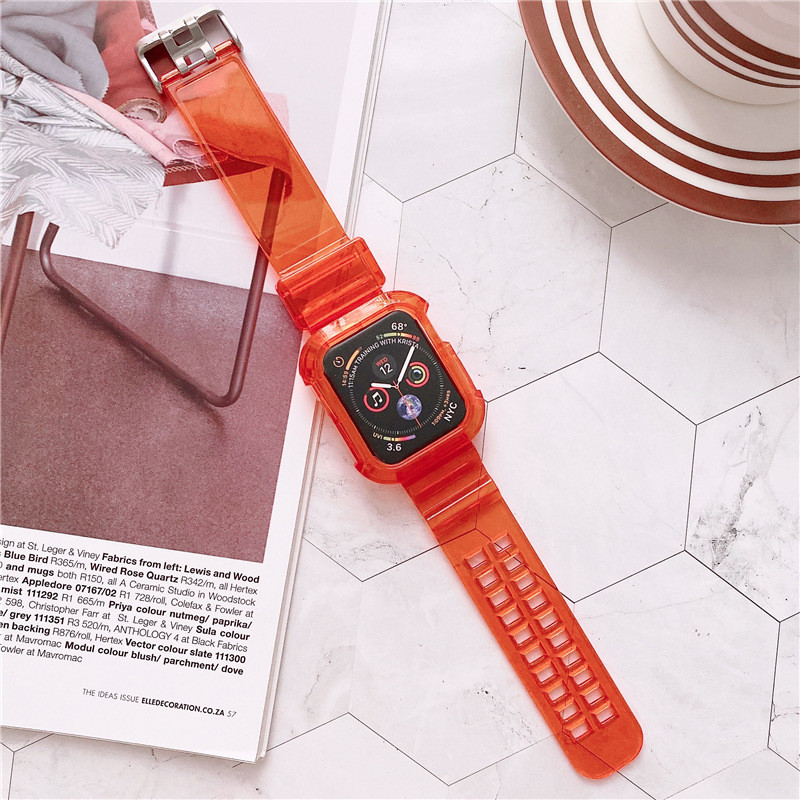 Цвета диапазона дозора прозрачного ремня ледника 42mm резиновые Multi