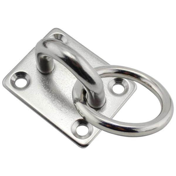 Square Stainless Steel Eye Plate With Ring High Strength Heavy Duty