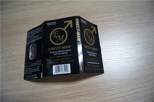 Cartão de papel de empacotamento do cartão ERECT-MAN da caixa e da bolha de exposição do comprimido do realce do sexo