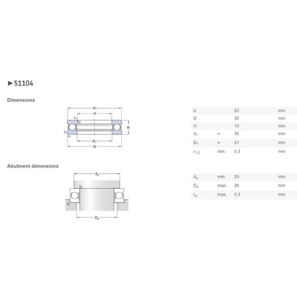 51104 Thrust Ball Bearing Oil Lubrication 20×35×10mm For General Machines