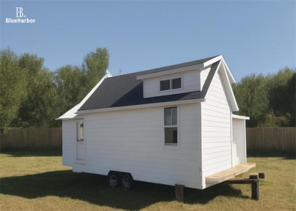 Customized Prefab Tiny House On Wheels With Solar Panels And Sunshades Looks