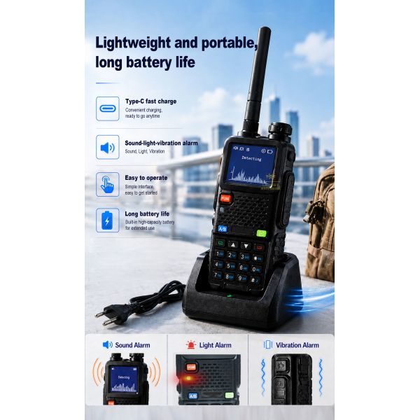 Lightweight 300-6200MHz 1.5KM Handheld UAV Detector LDKW06 | Portable Sensing Equipment