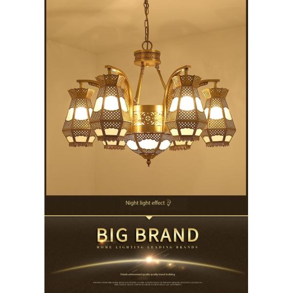 Chandelier décoratif de salle de séjour Vintage Matériau d' ombre en verre pour l' église