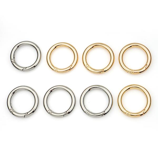 Highly Polished Zinc Alloy 25mm Circle Keychain Snap Hooks for Handbag Decoration