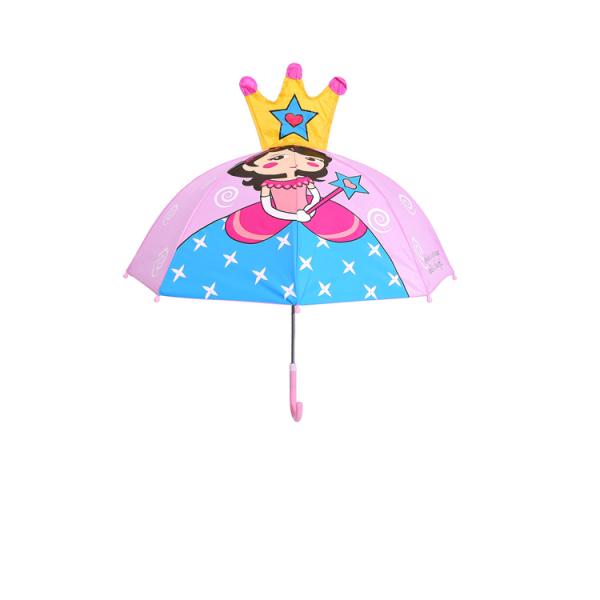 Funny Mini Straight Kids Little Girl See Through Umbrella Portable Outdoor Safty Print