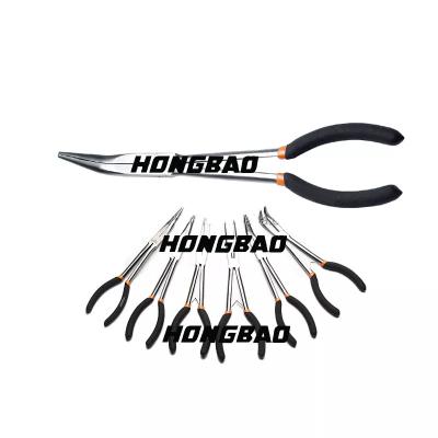 45 Degree Vde Long Needle Nose Pliers With Bent Tip Extra Long Angled Clip Curve