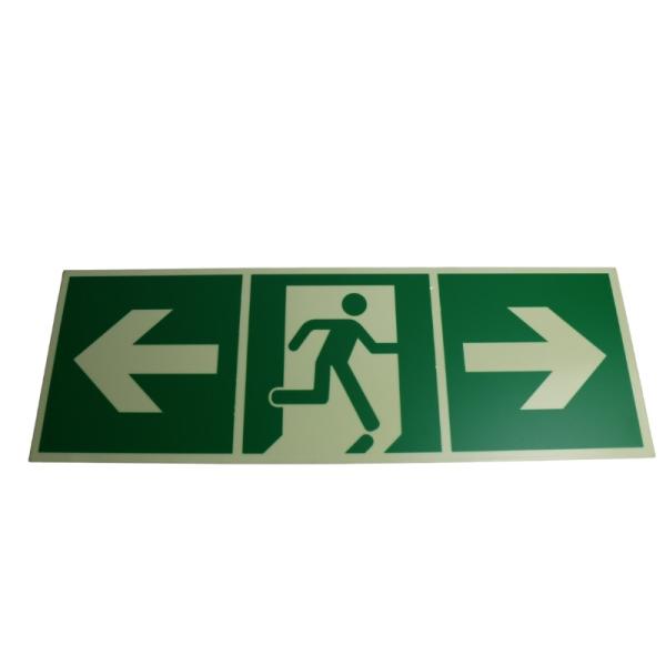 Rectangle Photoluminescent Safety Exit Sign Aluminum PVC
