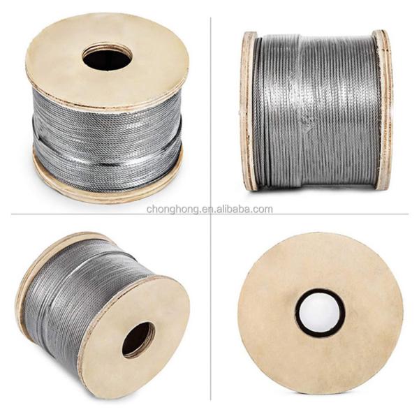 Stainless Steel Cable Wire Rope Slings 500FT 1000FT 1/8 3/16 1/4 7*7 7*19 1770Mpa-2160Mpa Tensile Strength for Hoisting