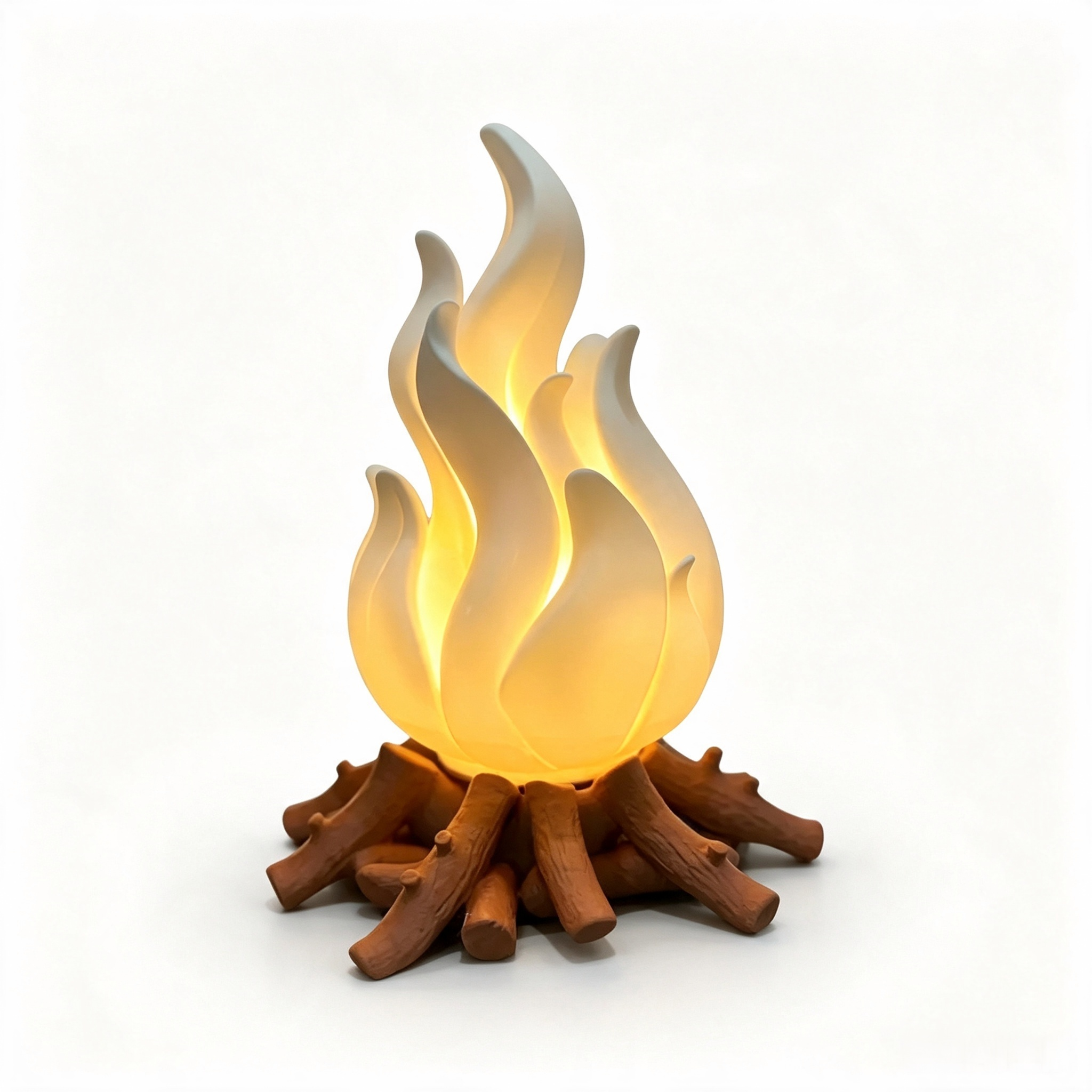 Campfire Flame 3D Printed Lighting Fixtures, Warm LED Table Night Light
