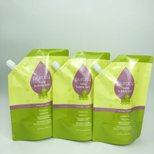 Custom Drink Pouch With Logo Reusable 1L Laundry Detergent Spout Pouch Bag MOQ 10pcs Liquid Bags Shampoo Refill Sub-packaging