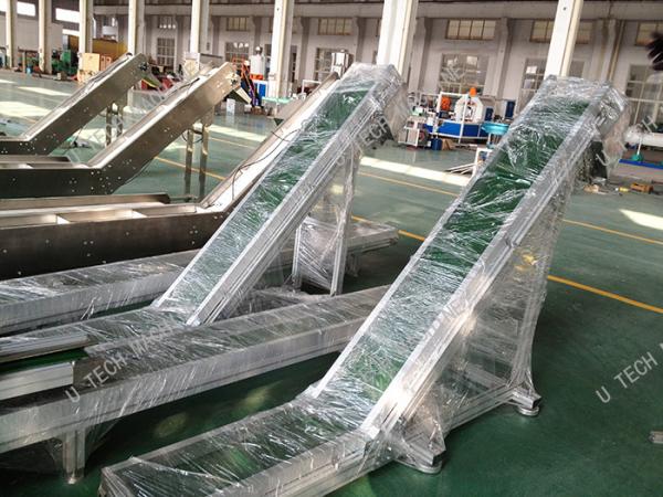 PVC Rough Top Ribbed Conveyor Belt For Express Clothing Industry Stainless Steel