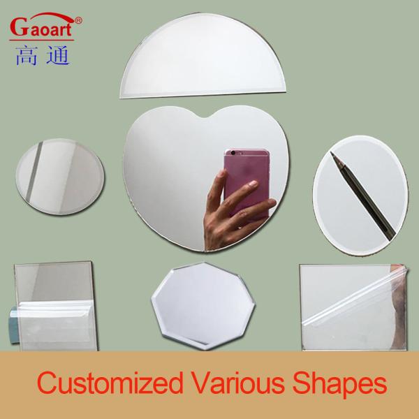 Домашнее убранство Клейкое волнообразное полное длину безрамочное стеклянное зеркало для гостиной 80 см Круглое