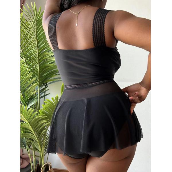 Swimwear дам полиэстера талия крупноразмерного высокая плюс купальные костюмы размера двухкусочные