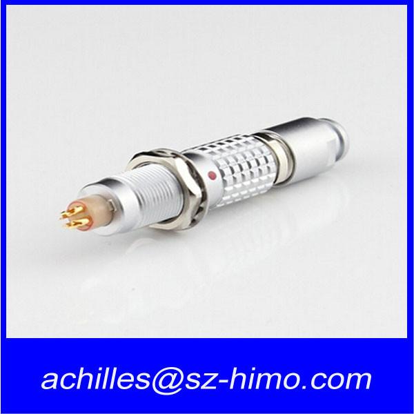 self-lacthing male and female panel mount receptacle 4 pin lemo audio connector power supply