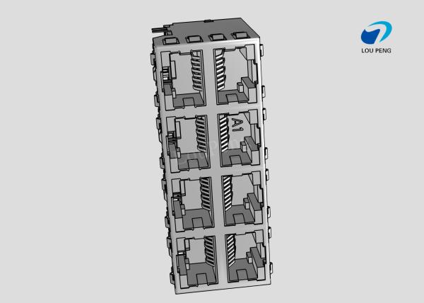 RJ45 Connectors, RJ45, Multiple Ports, Port Matrix Configuration 2 x 4, RJ Type Jacks & Plugs
