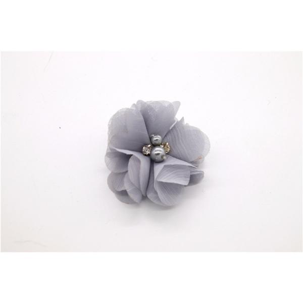 girl Chiffon flower shoe clips/Sewing Bead Handmade Flower Yarn, lace, Chiffon Grey,black,white,red,blue