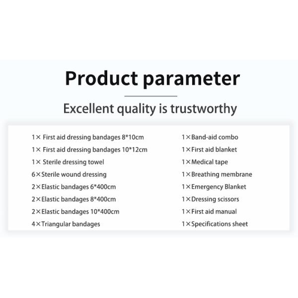 Best Selling Multi-Function Austrian Standard Emergency Medical Supplies & Training Kit for Home Car & Outdoor Use