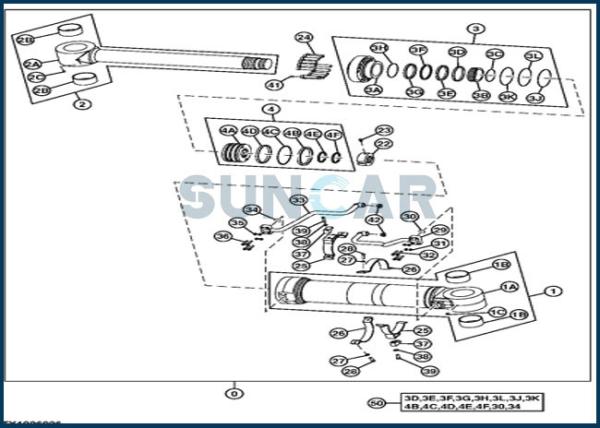 Reparo de posicionamento Kit Fits JOHN DEERE 190DW do selo do cilindro 4669894