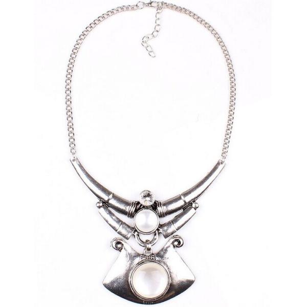 Bohemian ethnic style jewelry inlaid opal necklace strange retro accessories wholesale