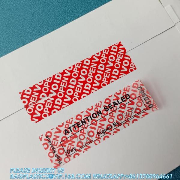 Transfer Tamper Evident Security Warranty Void Seals / Stickers Security Tamper For Reusable Package(1 X 3.35Inches