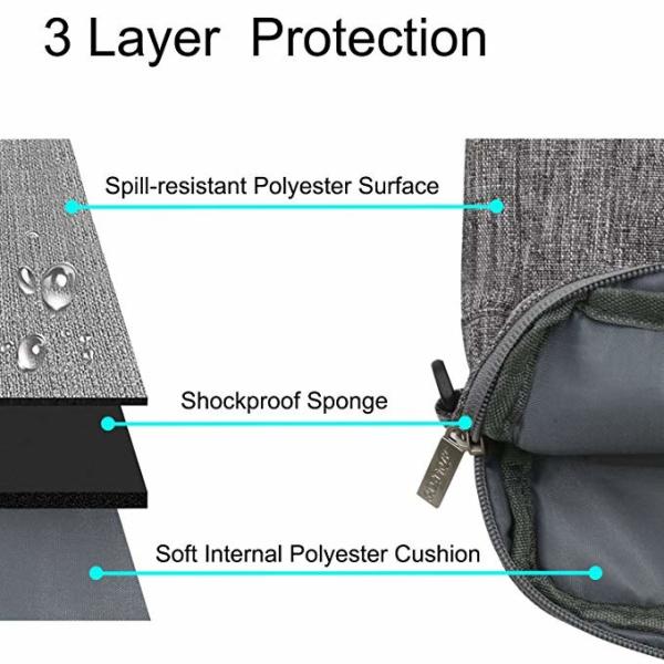 11.6-13.3 Inch Ladies Laptop Handbag With Adjustable Depth Bottom Grey