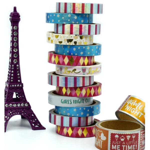 Лента для маскировки фестиваля праздничных подарков логотипа стикеров ленты Washi изготовителей голографическая слипчивая