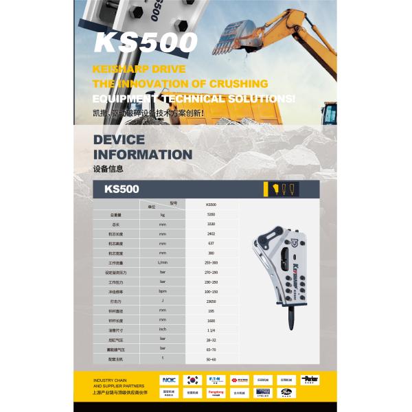 195 мм дюйм KS500 экскаватор гидравлические разрывы для сноса проектов