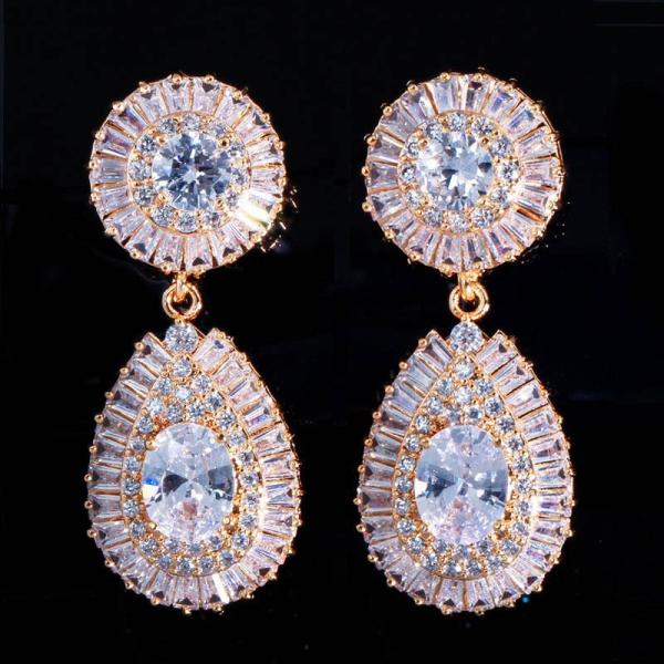 Women's WaterDrop Earrings, CZ Earrings For Bride Jewelry Parties Wedding  Jewelry Earrings Necklace jewelry set
