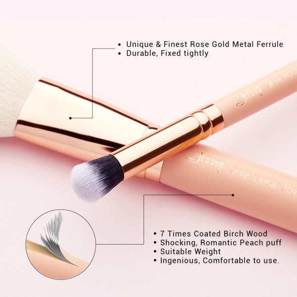 Glossy Aluminum Ferrule Jessup Makeup Brushes 30 Piece Brush Set