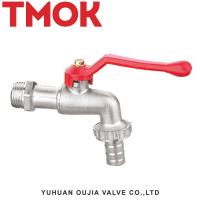 Forged Red Long Handle Surface Forged Brass Chrome Plated Ball Garden Water Tap Bib Cock
