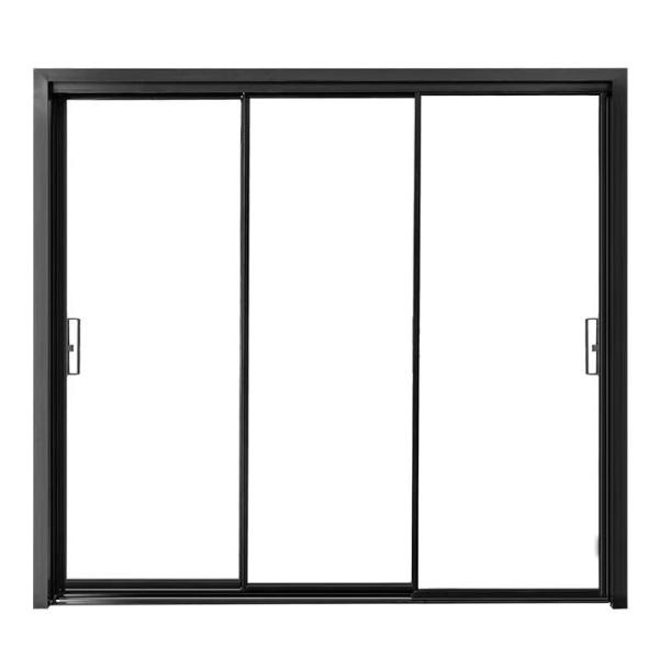 Porta deslizante de elevador de alumínio de design moderno com espessura de parede de 1,4 mm e vidro duplo