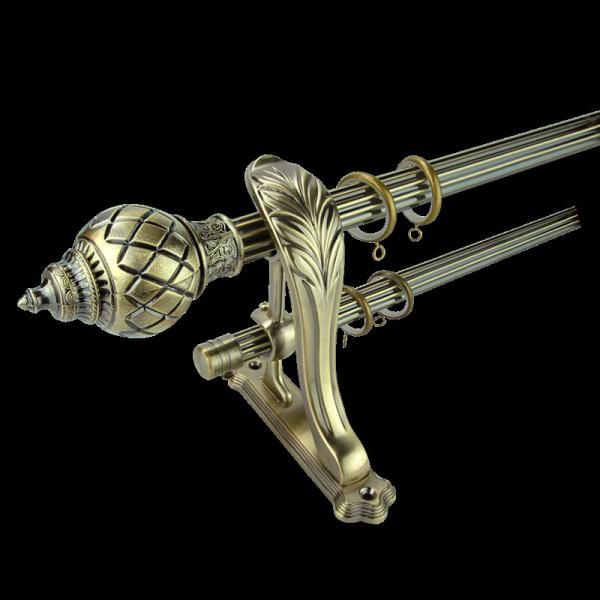 60CM Antique Brass Window Curtain Rods Home Decor Living Room