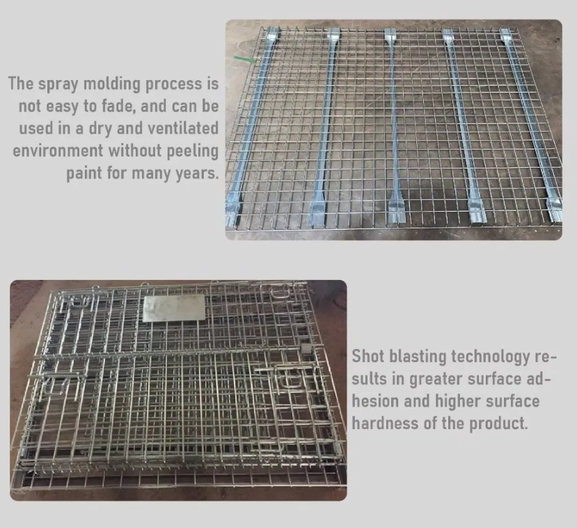 Industry Bulk Storage Stackable Stillage Cage Folding Galvanized 800x1200 Wire Mesh