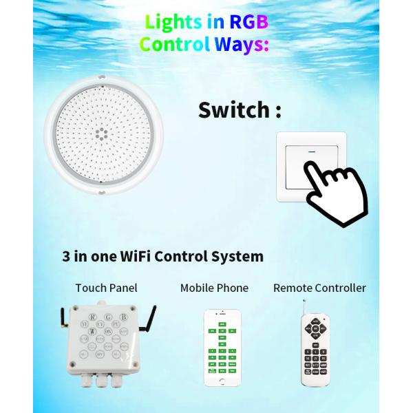 Résine fixée au mur en plastique universelle de la lumière 160MM de piscine de LED remplie