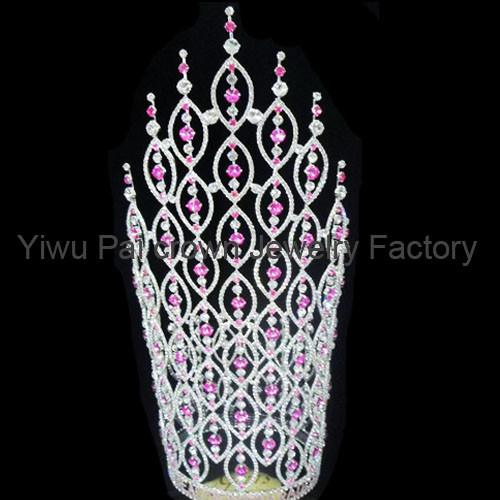 30 inch tall with 6 inch diameter not fully round pageant crowns and tiaras custom 50 inch rhinestone crowns wholesale