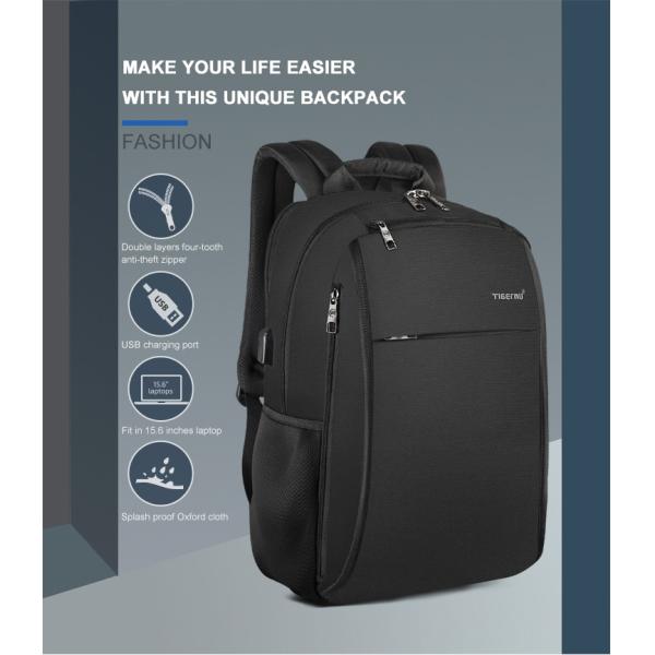 Anti Bacterial Theft Usb Charging Business Travel Backpacks 15.6 Inches