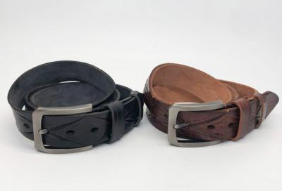 Les ceintures adaptées aux besoins du client de Logo Diamond Pattern Mens Embossed Leather/équipe la largeur causale de la ceinture 3.8cm, longueur de 100-140cm